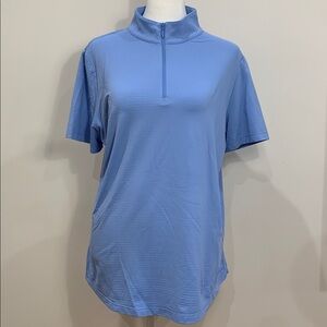 Ibkul active short sleeve light blue top